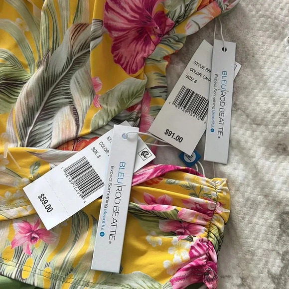 Bleu Rod Beattie  Paradiso Bandeau Tankini Top and Sarong Hipster Bottom - Picture 13 of 13